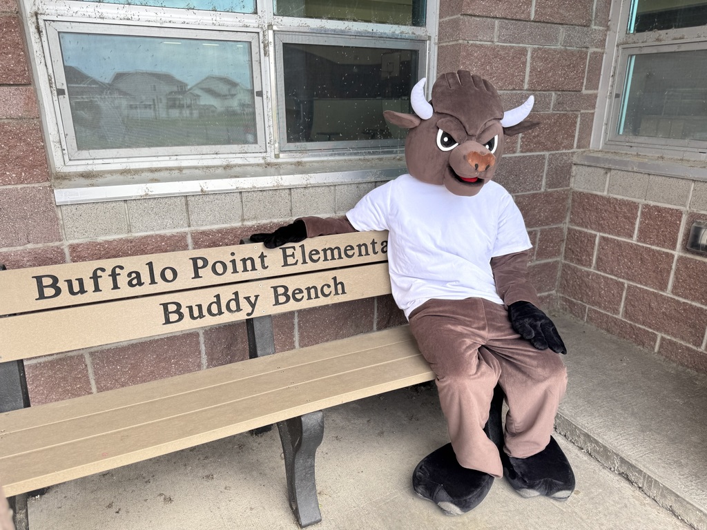 Chip the mascot on the buddy bench