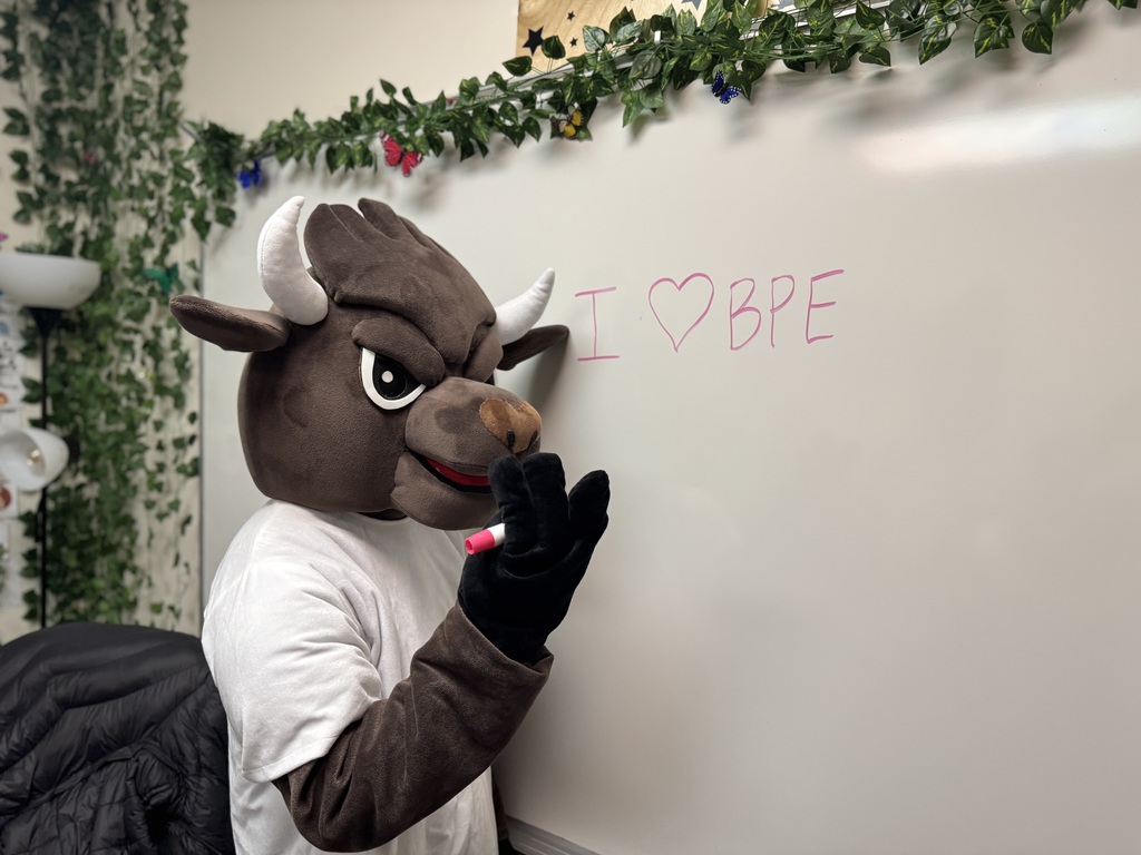 Chip writing I love BPE on the board