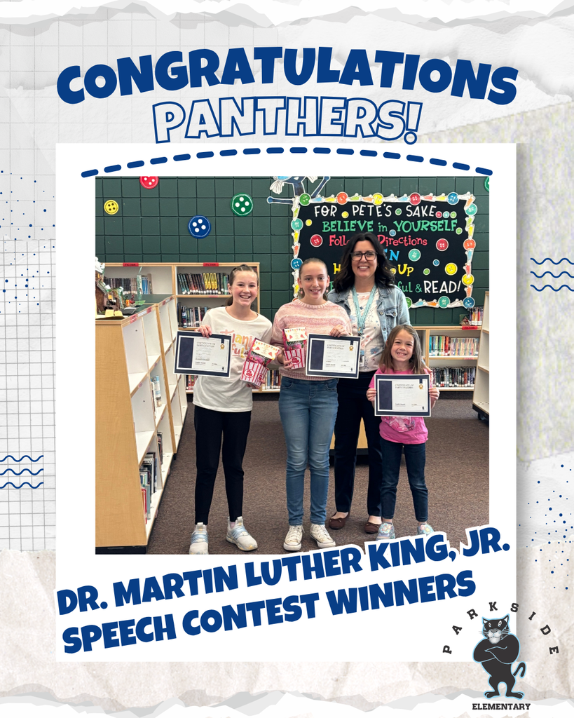 Student winners of the Dr. Martin Luther King, Jr. Speech contest at Parkside Elementary