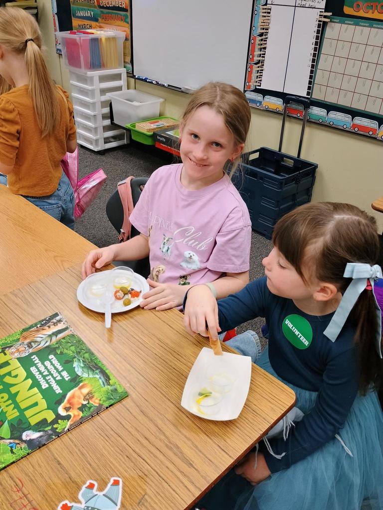 2nd Graders trying all kinds of new Greek food