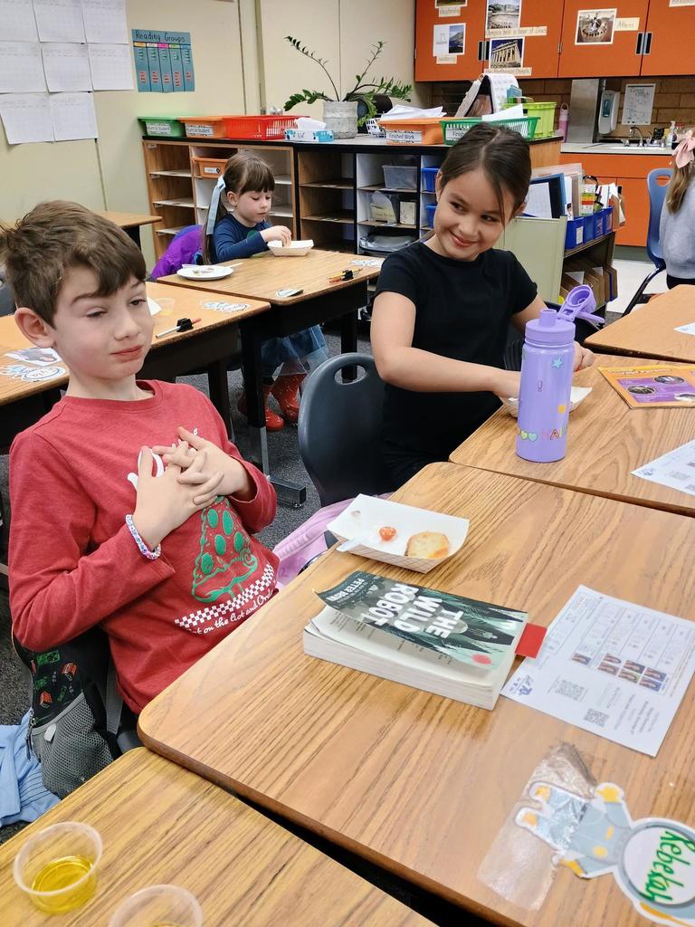 Some students enjoyed the olives, and some did not!