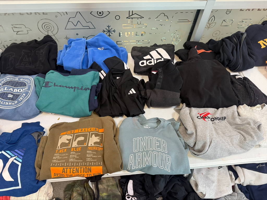 clothing folded on a table