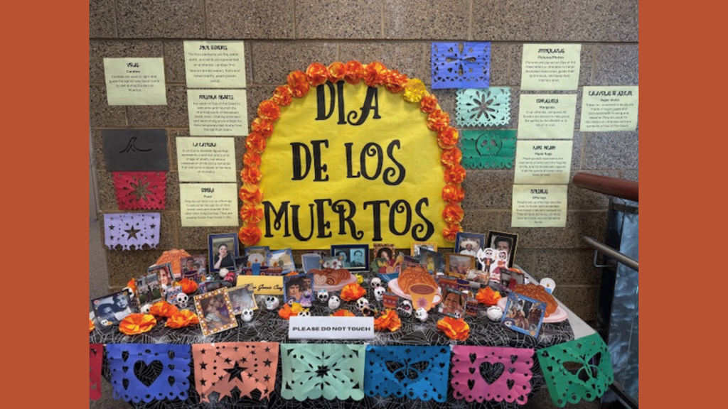 LIA display that celebrates Dia De Los Muertos