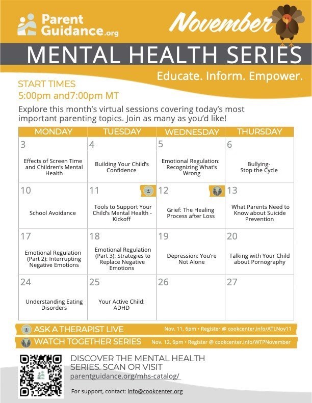 Mental Health Series Calendar