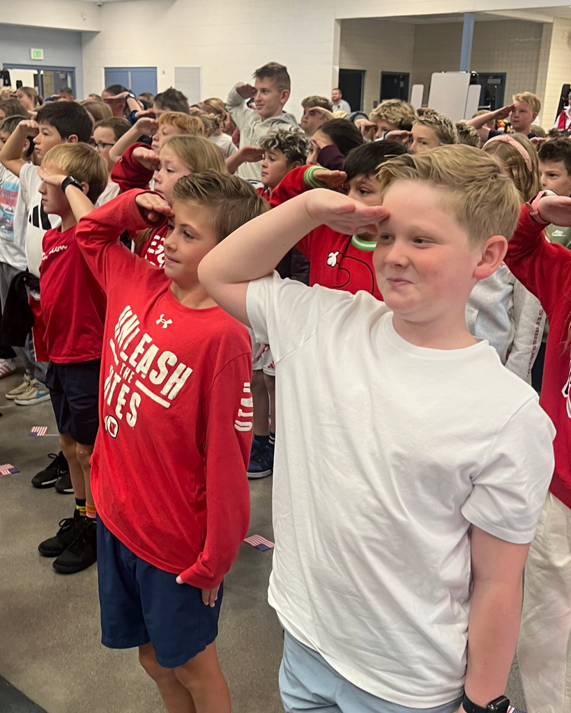Davis School District students salute to veterans on Veterans Day. 