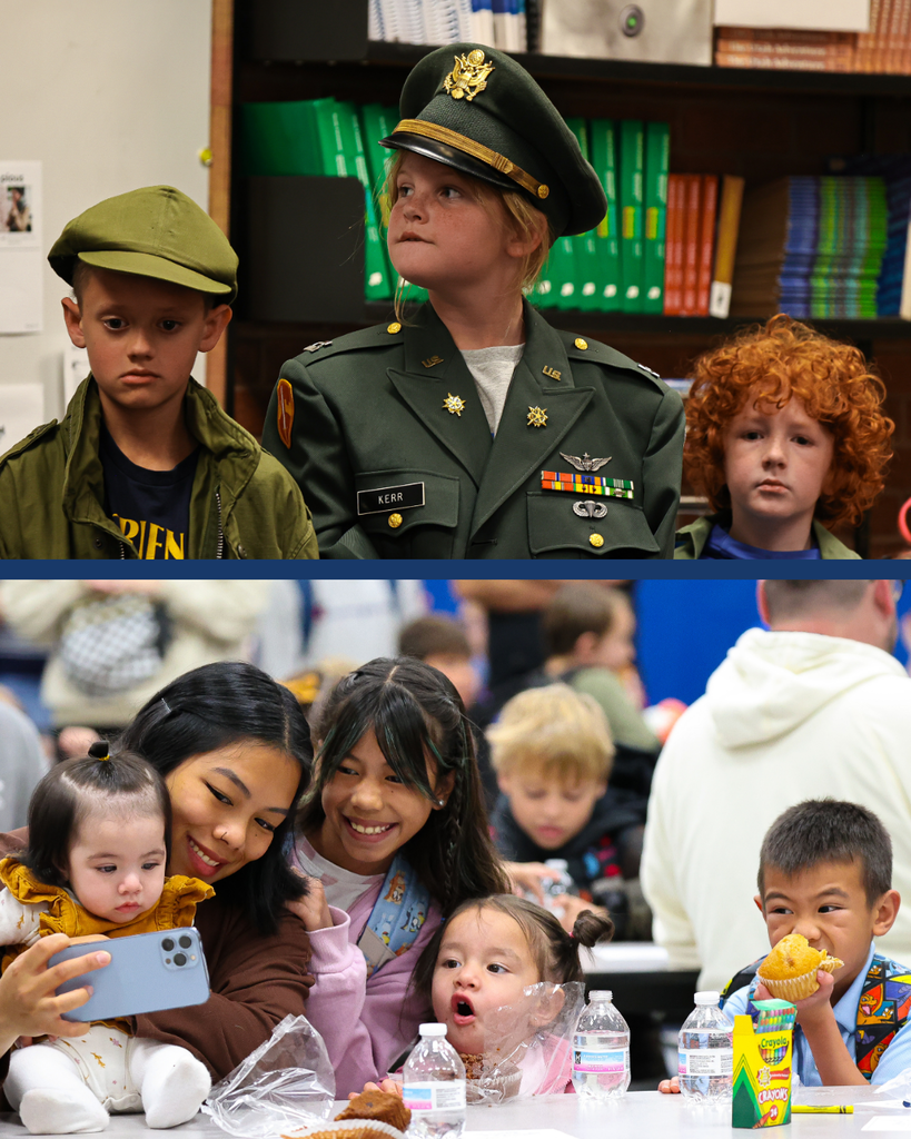 A collage of photos from Veterans Day across Davis School District. 