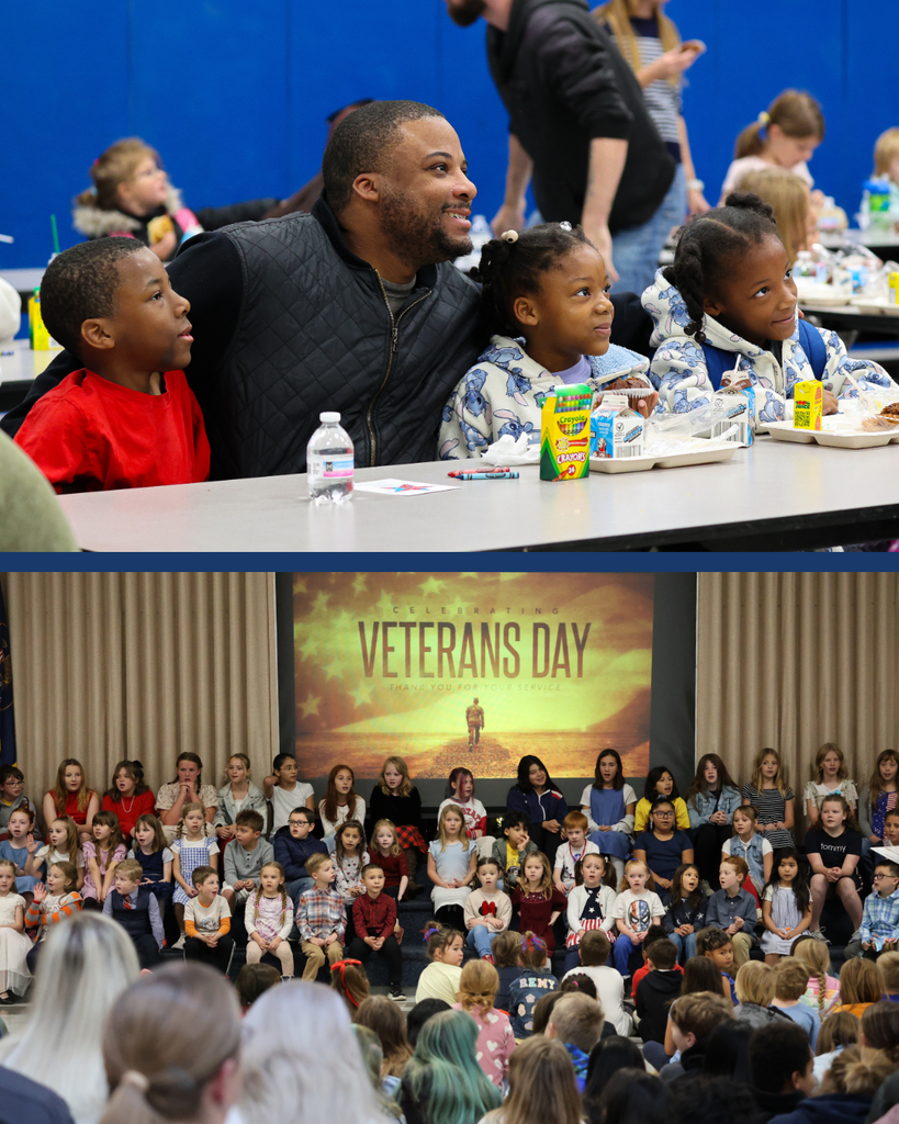 A collage of photos from Veterans Day across Davis School District. 