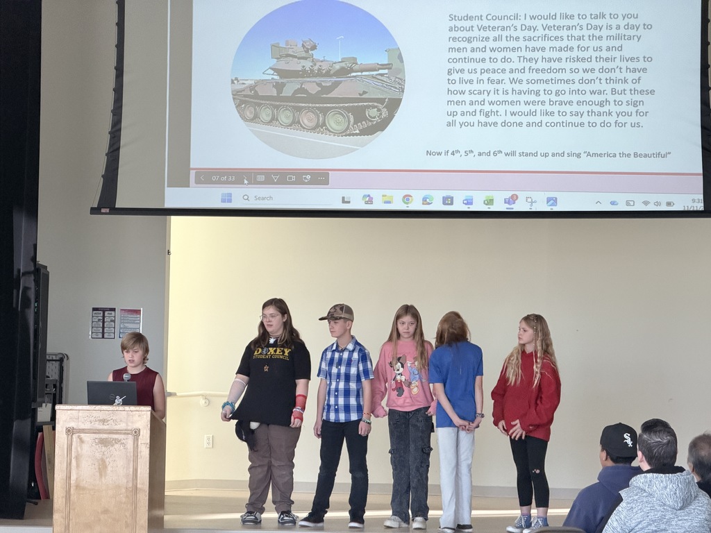 Student council giving heartfelt speeches about veterans and their gratitude for those who have served.