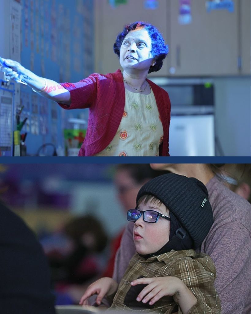 A collage of photos from Ellison Park Elementary students celebrating Diwali. 