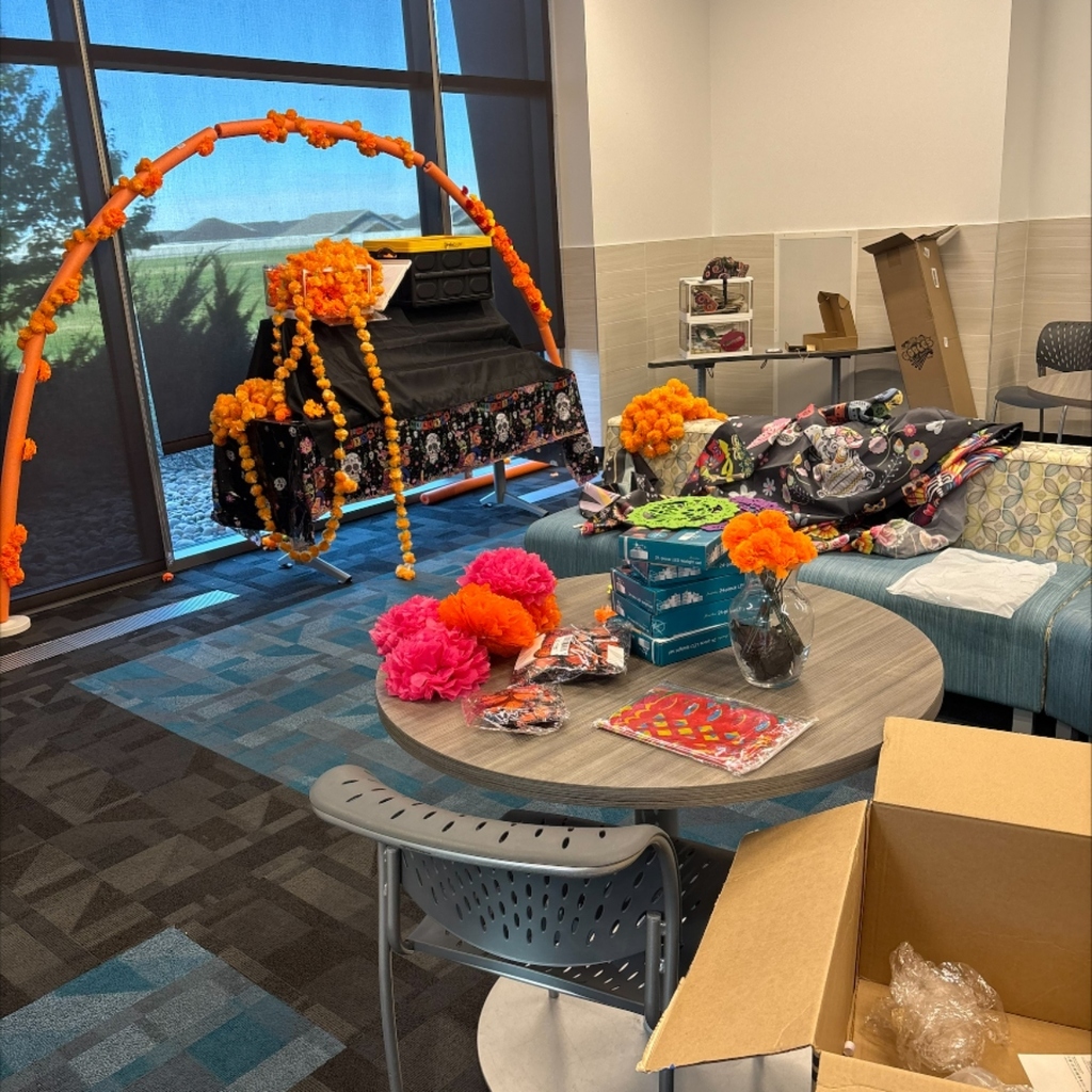 Setting up for the celebration.