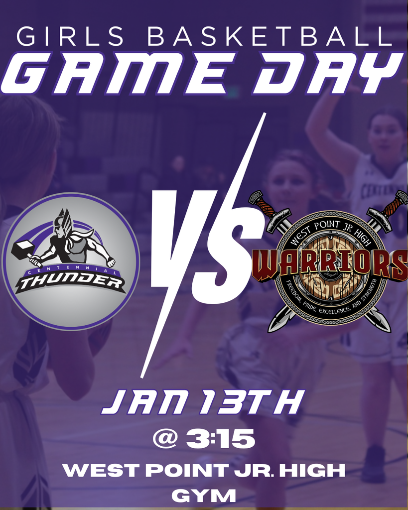 Girls Basketball game Jan 13th at West point jr