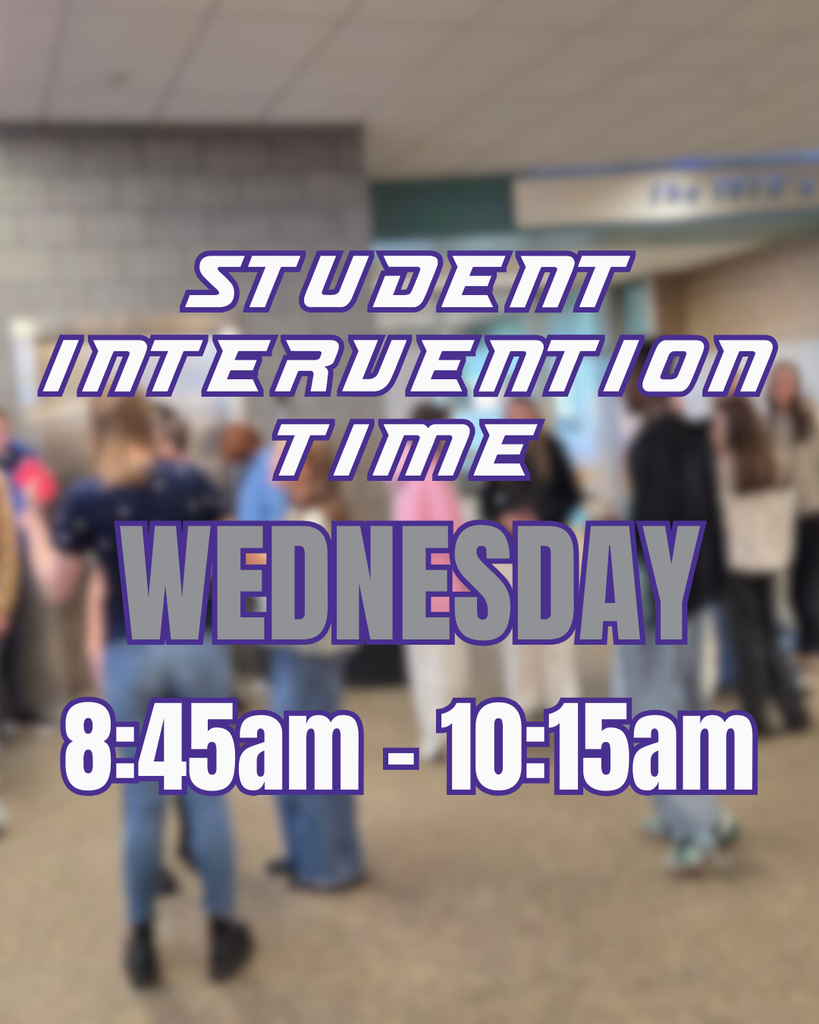 student intervention time is wednesday from 8:45 to 10:10am