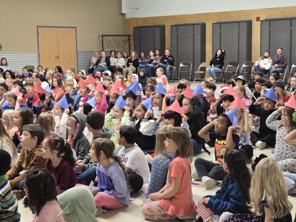 2nd graders sing during a school assembly to our veterans!