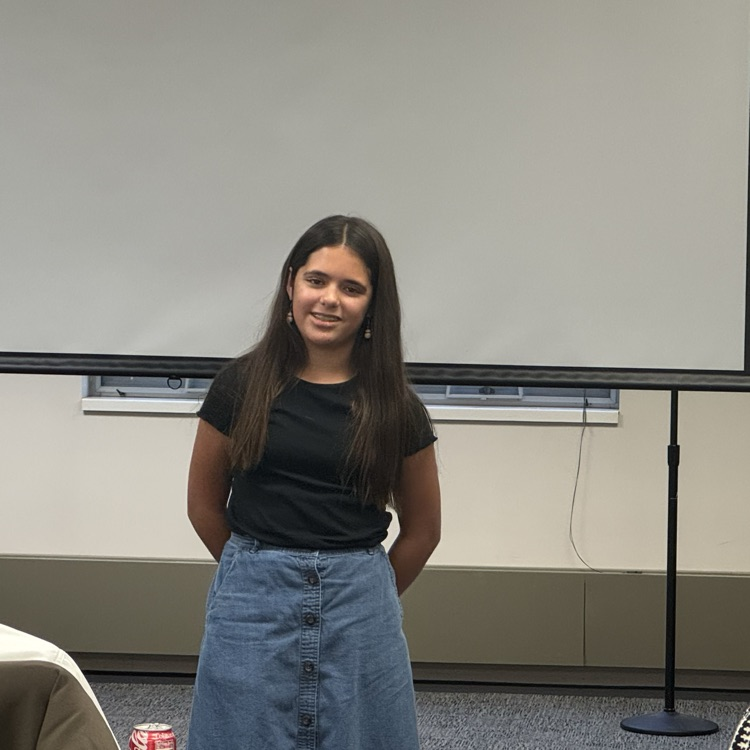 student giving speech