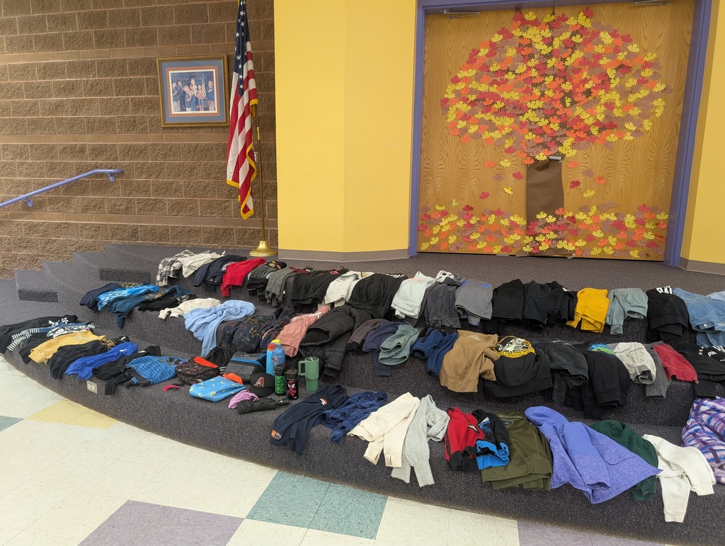 Lost and found- Reminder that whatever is not claimed tomorrow November 25th end of day will be donated .