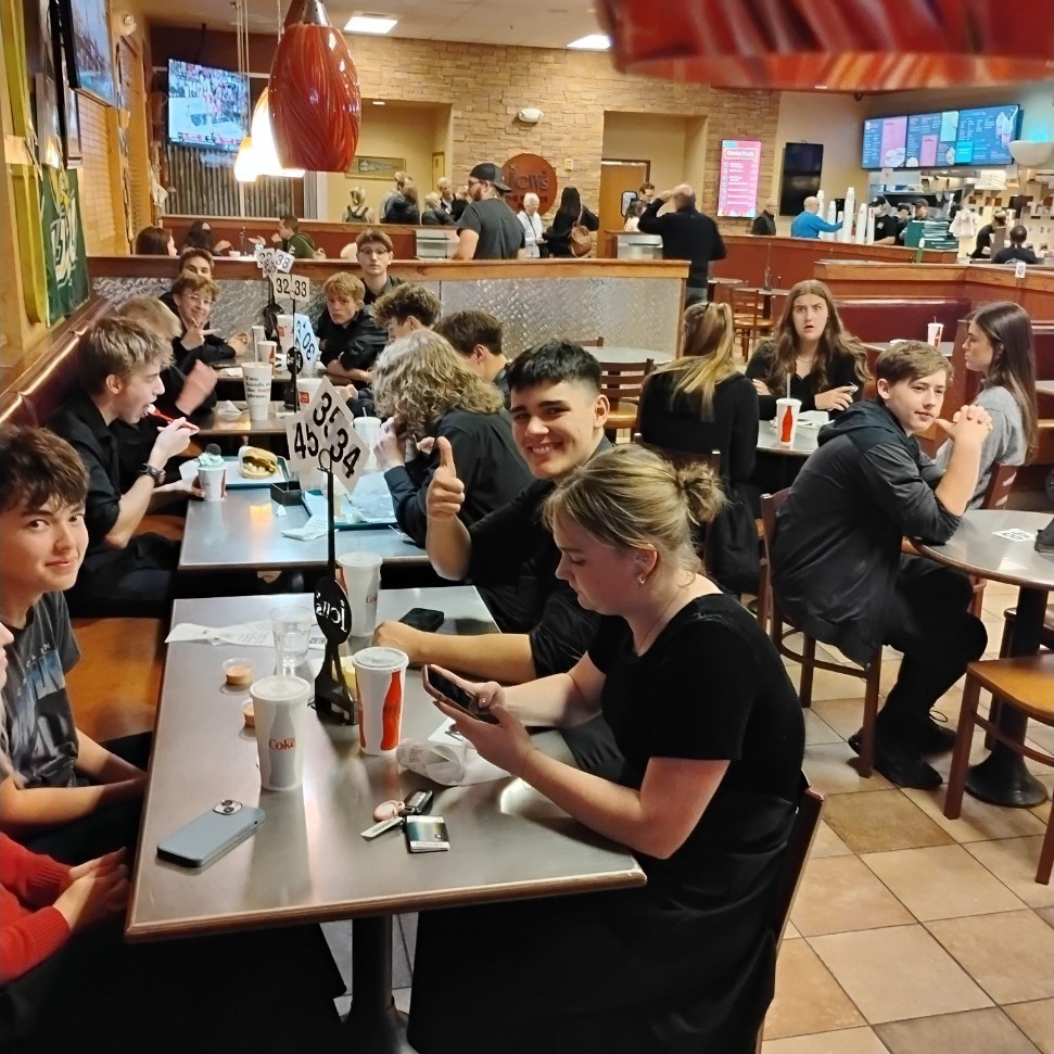 jazz Band students enjoying lunch together