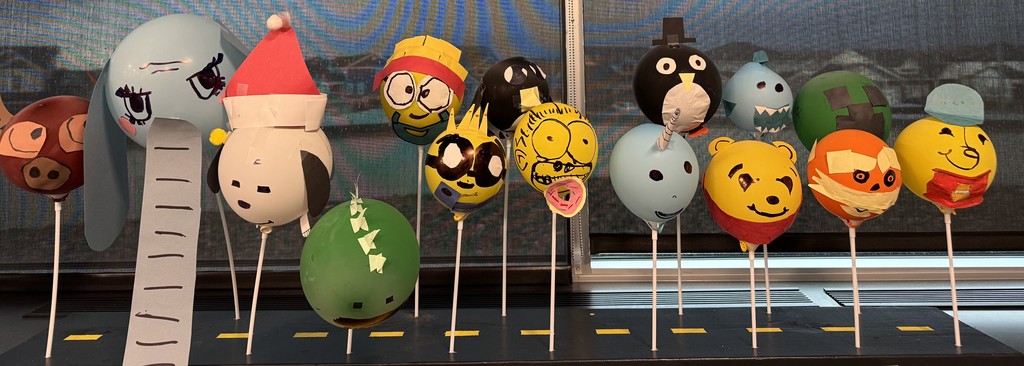 balloons decorated like floats for the Macy's Thanksgiving Parade