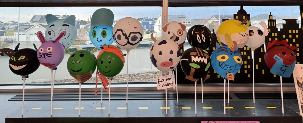 balloons decorated like floats for the Macy's Thanksgiving Parade