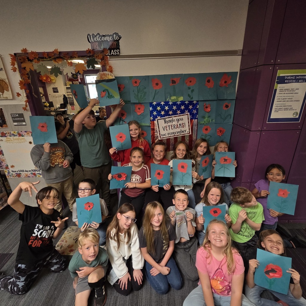 Students with poppies