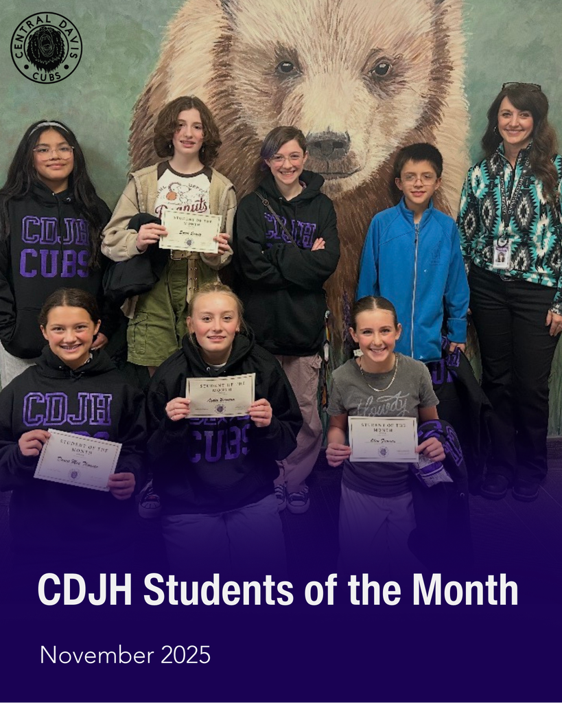 November Students of the Month Standing Together with Principal