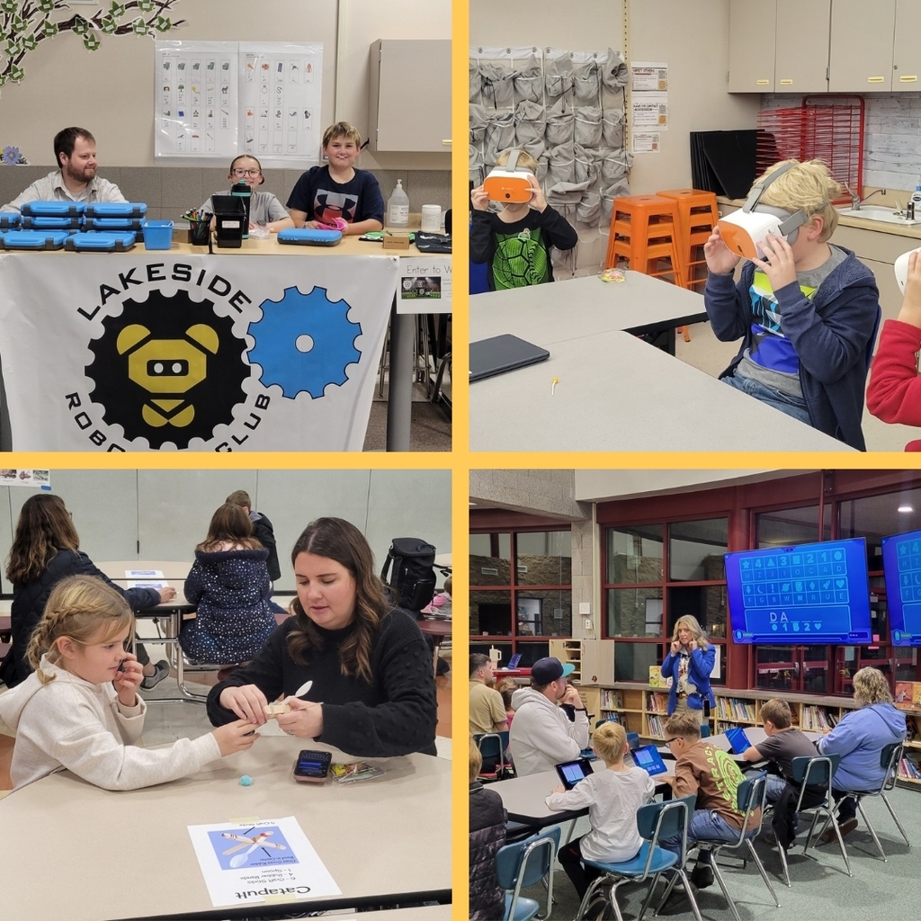 Students and families play math games at the school.