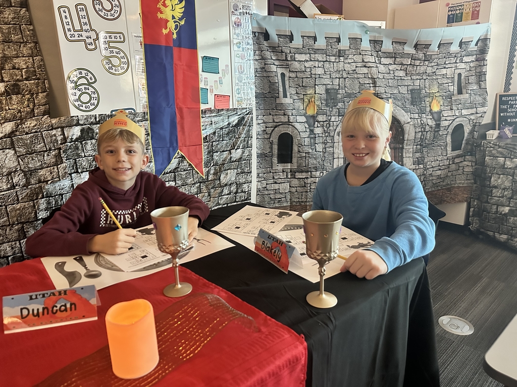 Students at their mideval desks