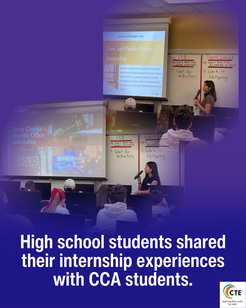 high school student sharing info on interships