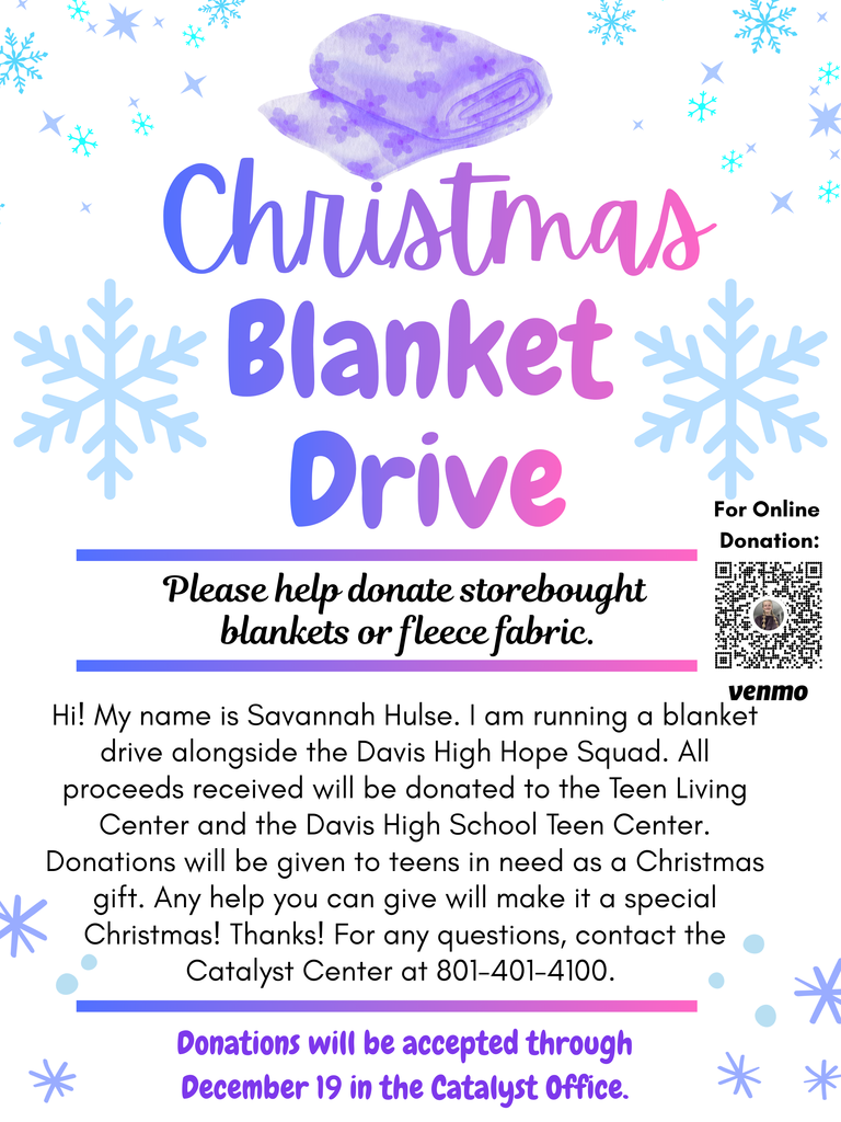 Image for Christmas Blanket Drive - same text as in social media post