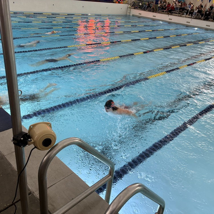 student swimming in the pool