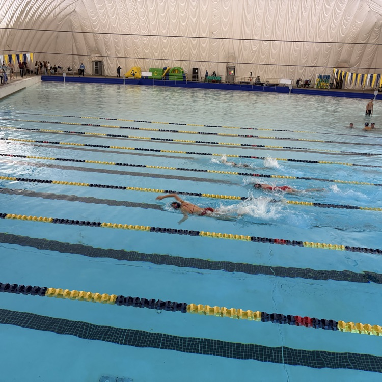 student swimming in the pool
