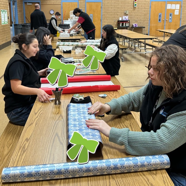 Students wrapping gifts!