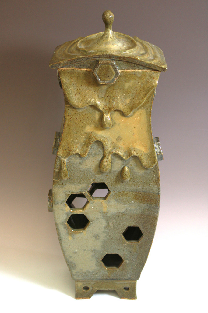 A student made hand-created ceramic piece. 