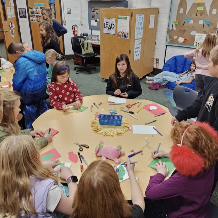 Kindness Crew making cards