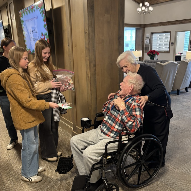 Student Council taking cards to local assistant living center