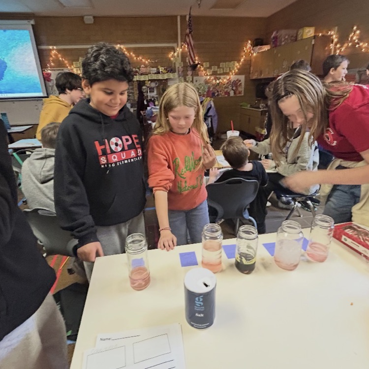 6th graders experimenting with candy canes
