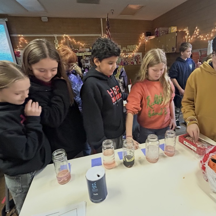 6th graders experimenting with candy canes