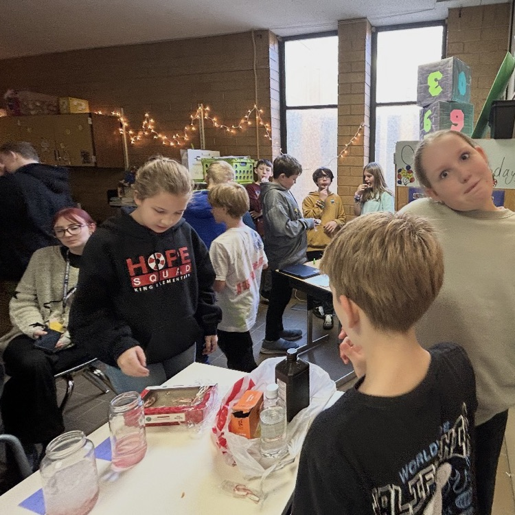 6th graders experimenting with candy canes