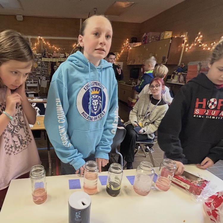 6th graders experimenting with candy canes