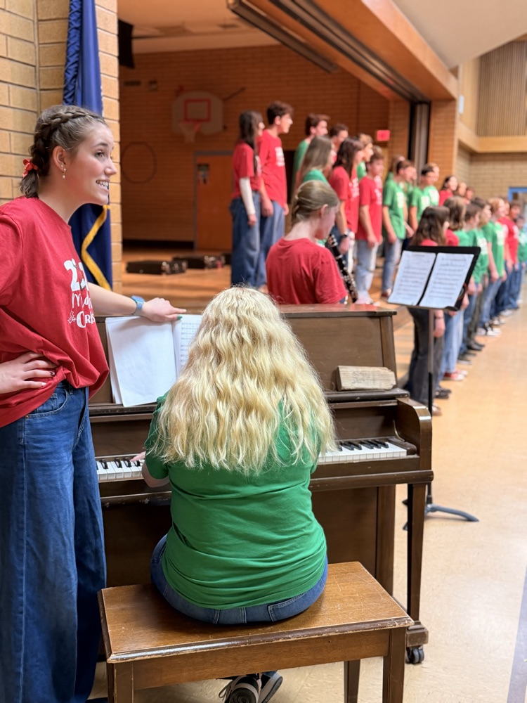 Girls playing pianos and clarinet!