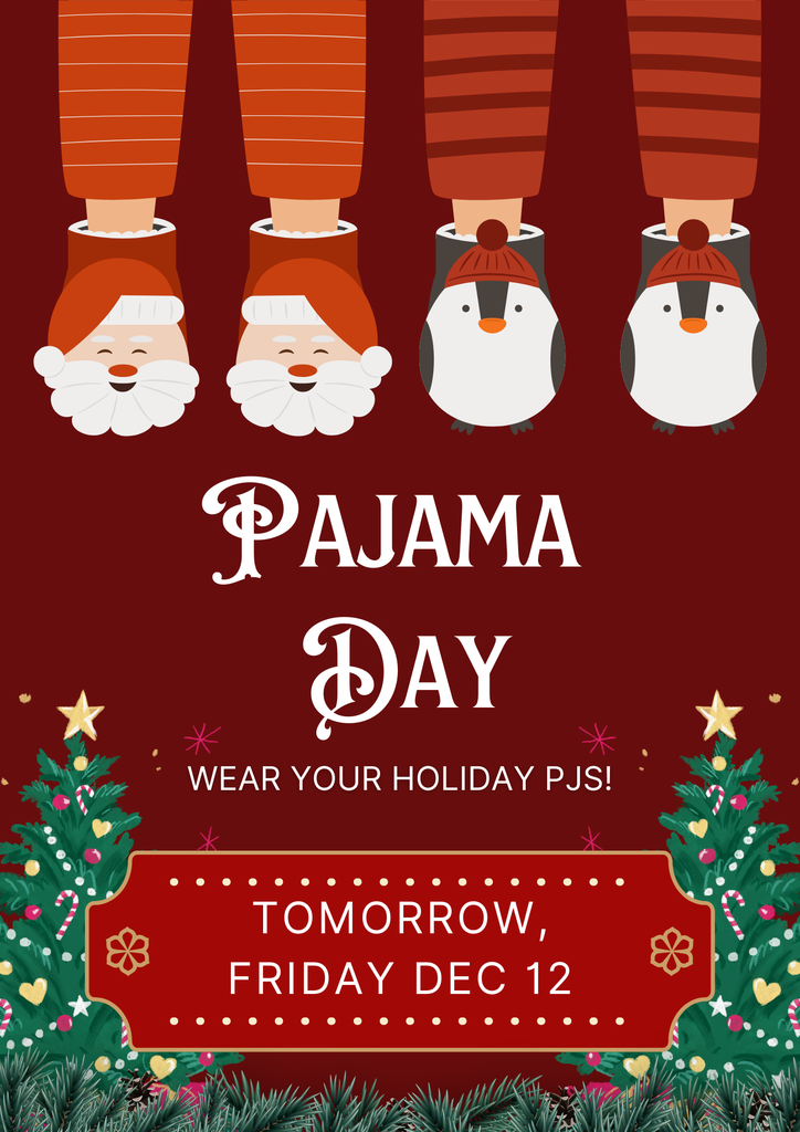 Green and Red Modern Christmas Pajama Party Invitation Flyer