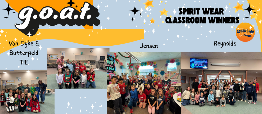 GOAT Spirit wear classroom winners