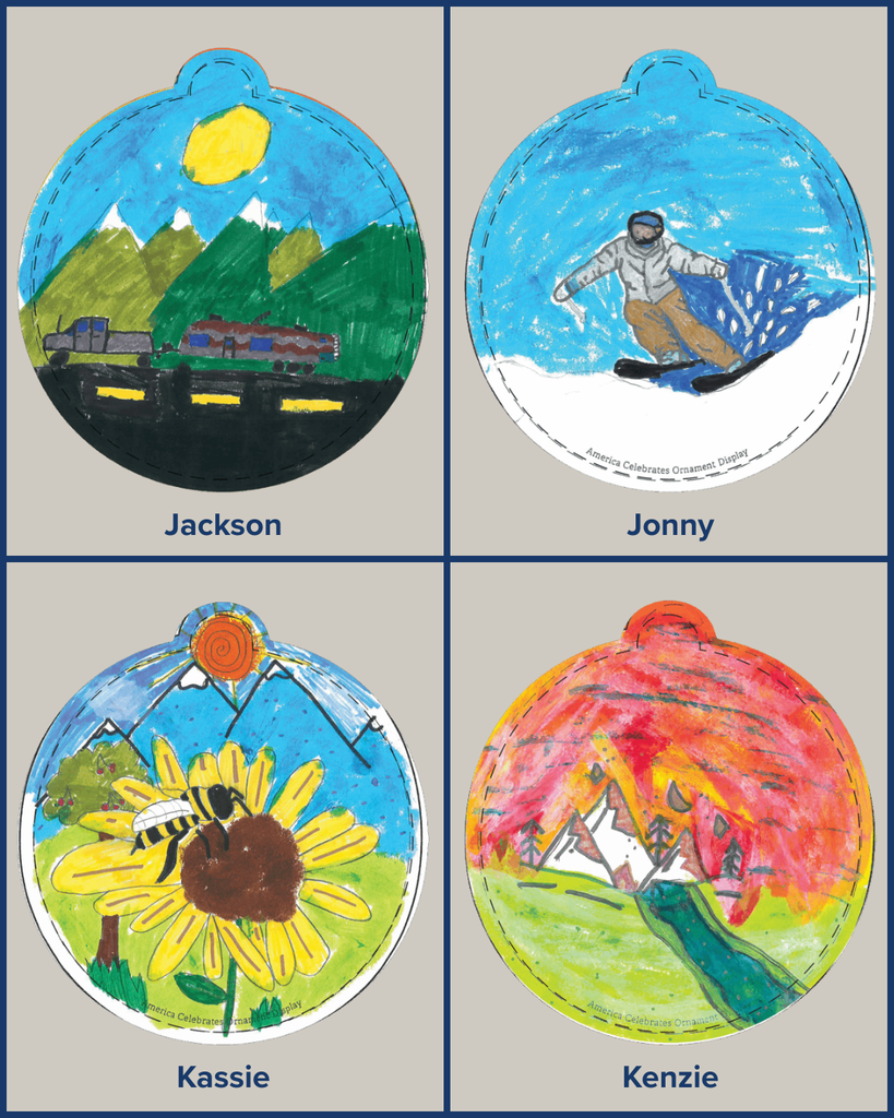 National Utah State Christmas Tree Ornaments Designed by Sunburst elementary students