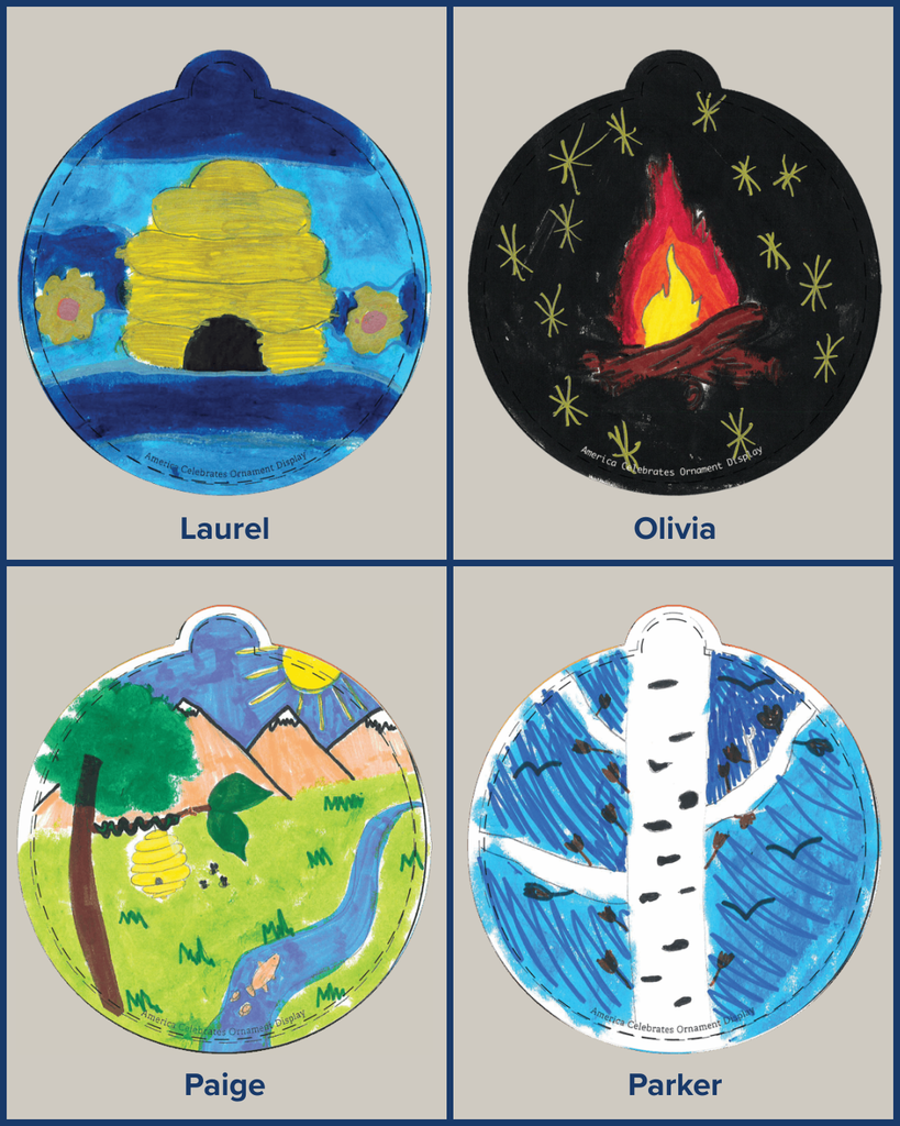 National Utah State Christmas Tree Ornaments Designed by Sunburst elementary students