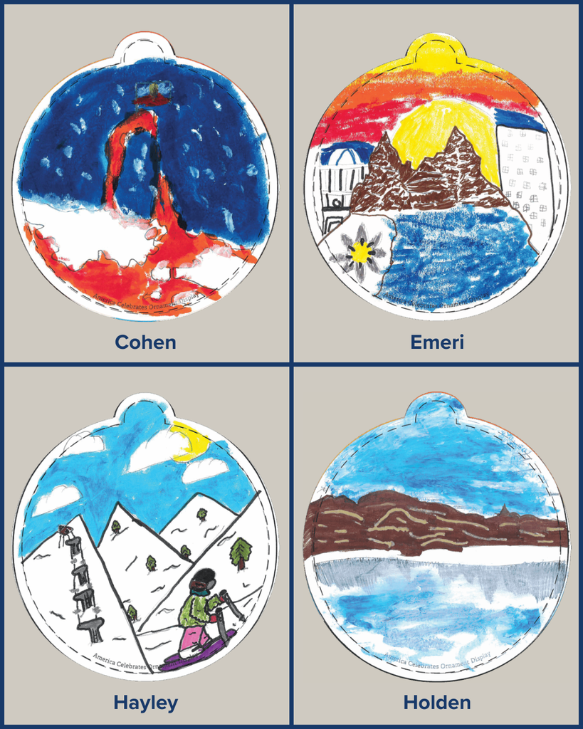 National Utah State Christmas Tree Ornaments Designed by Sunburst elementary students
