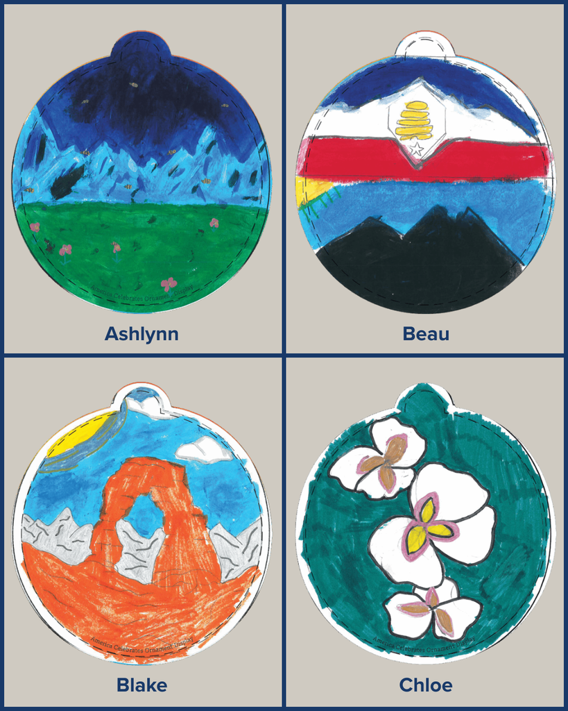 National Utah State Christmas Tree Ornaments Designed by Sunburst elementary students