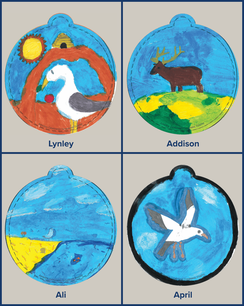 National Utah State Christmas Tree Ornaments Designed by Sunburst elementary students