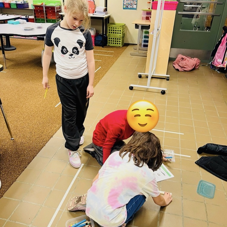 2nd graders learning about measurement 