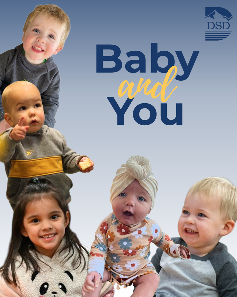 Baby and You graphic with pictures of happy smiling babies and toddlers