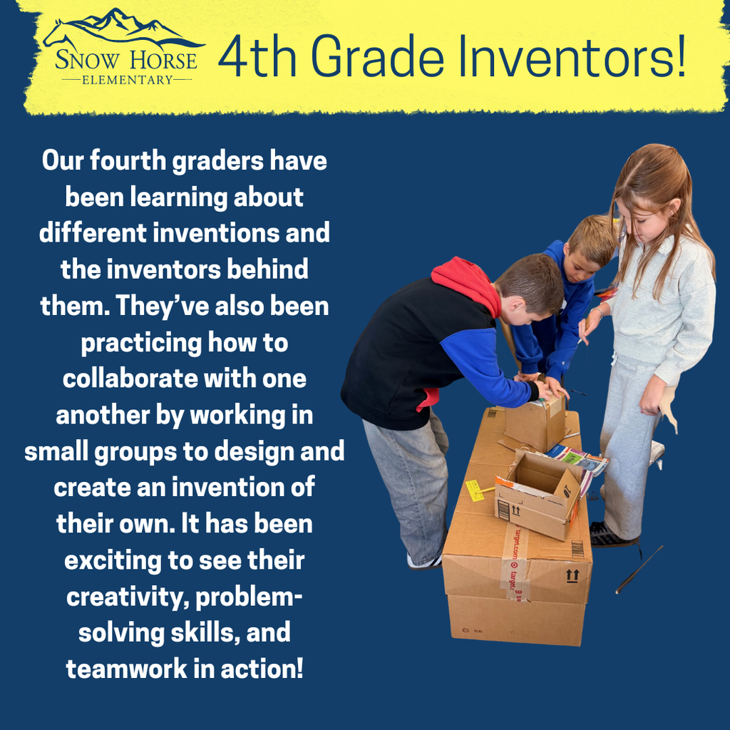 4th Graders working on their inventions