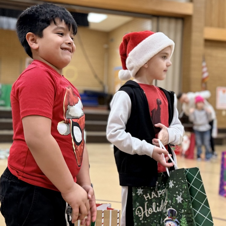 Students with their Christmas surprises!